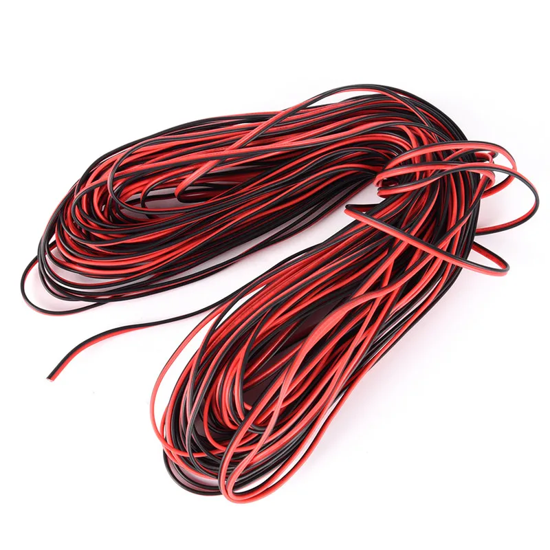 1PC 10m 2Pin Cars Motorcycle Electric Wire Cable Red/Black Connector For Led Light 2Extension Cord Pure Copper Wire