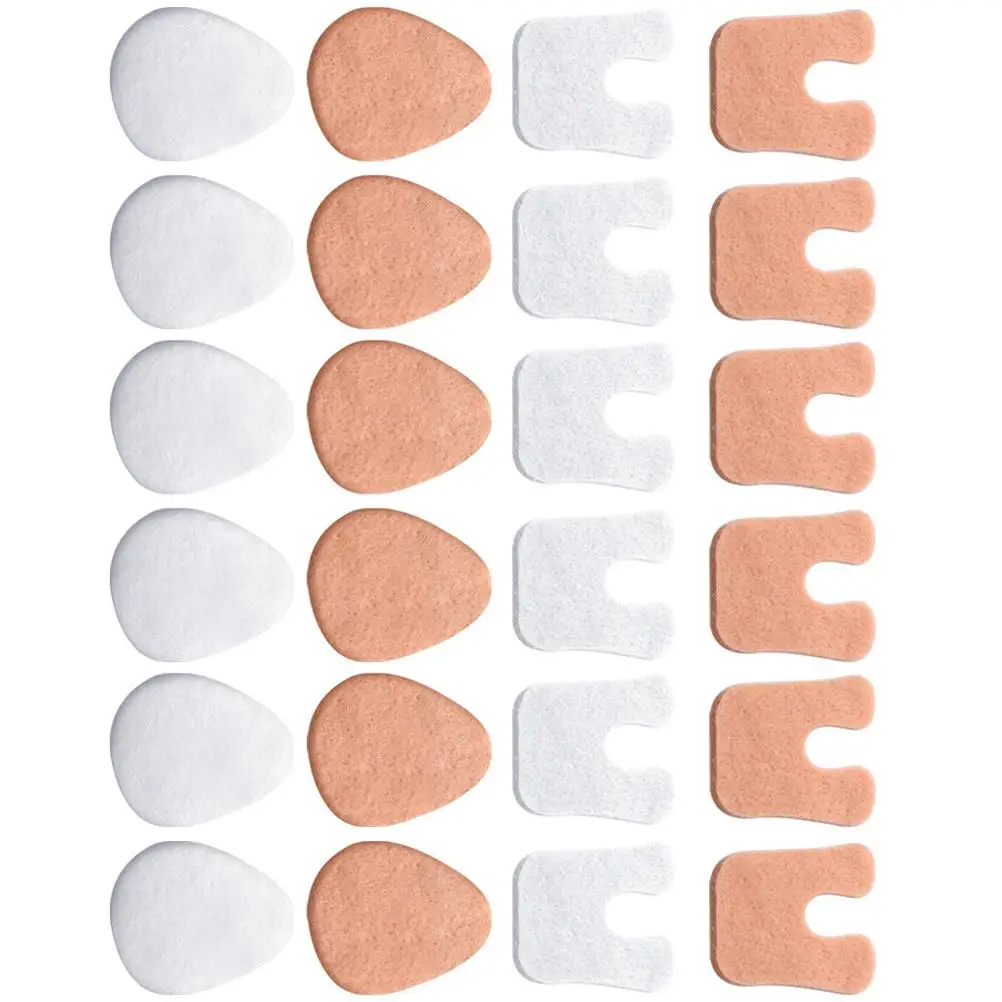 

24 Pcs Felt Pad Forefoot Rest Pads Wear-resist Adhesive Metatarsal Cushion Reusable Women Feet Shoe Inserts High Heels