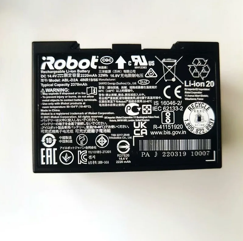 Original 14.4V 1800mAh i7 Battery Replacement for iRobot Roomba e and i Series i7+ e5 7150 7550 i3 3150 i3+ 3550 i4 4150 i4 Part
