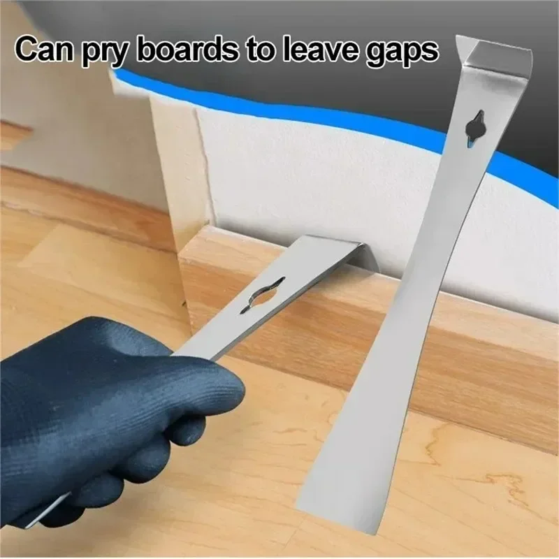 3 In 1 Stainless Steel Pry Bar Flat Head Multifunction Woodworking Scraper Lever Wooden Board Dismantling Spatula Nail Lift Tool