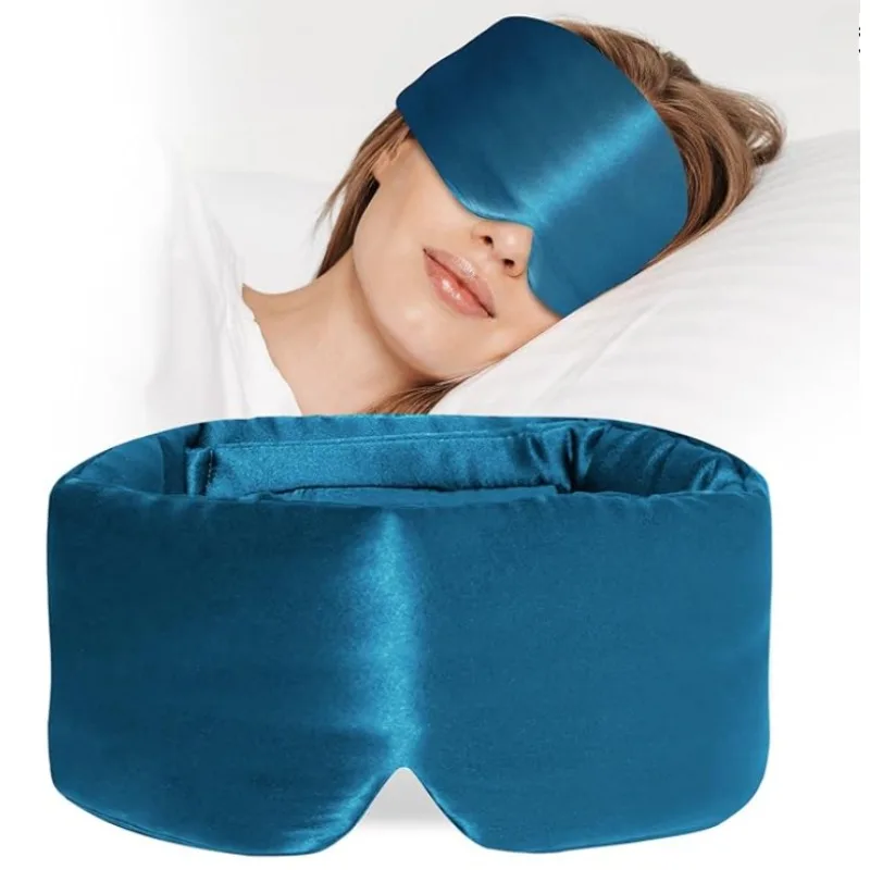 

100% Mulberry Silk Sleep Mask, Large Eye Cover for Sleeping, Comfortable and Pressure-Free Sleeping Masks for Women Men