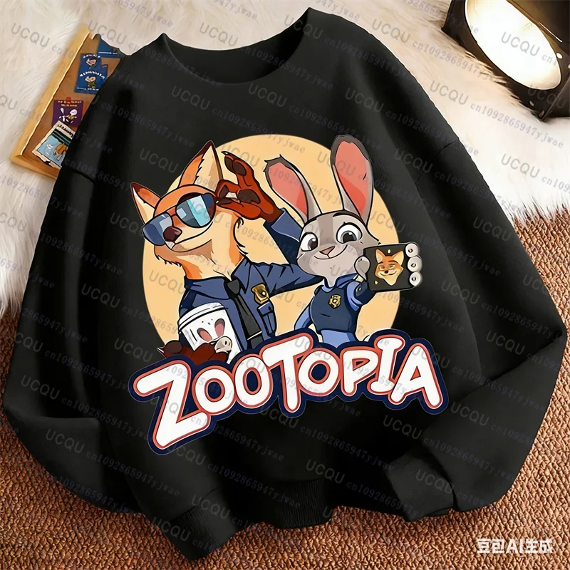 

Spring Kid Boy Clothes Children Girls Disney Zootopia 2 Judy Hopps Nick Wilde Print Sweatshirt Top Cartoon Sport Pullover Tops