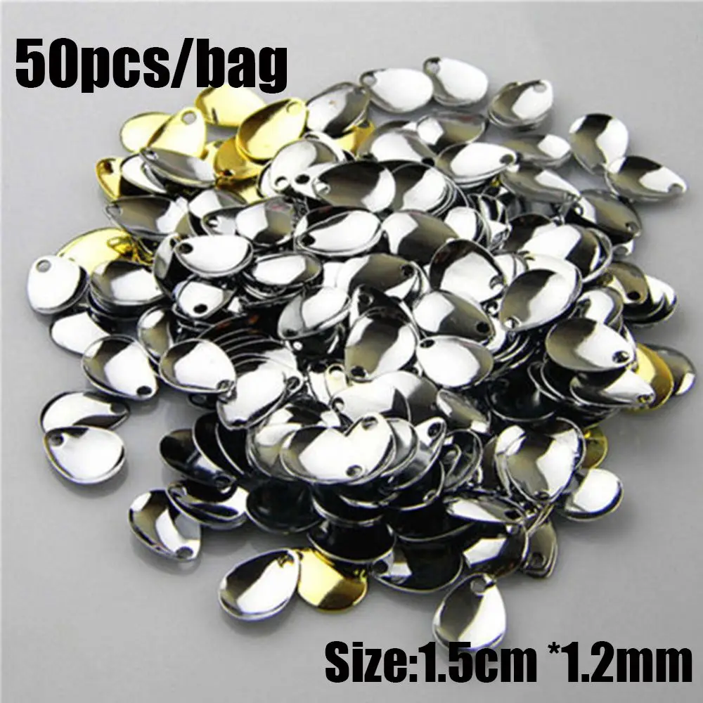 Best 50pcs Fishing Flattie Attractor Spinner Blades Smooth Nickel Spoons Plaice