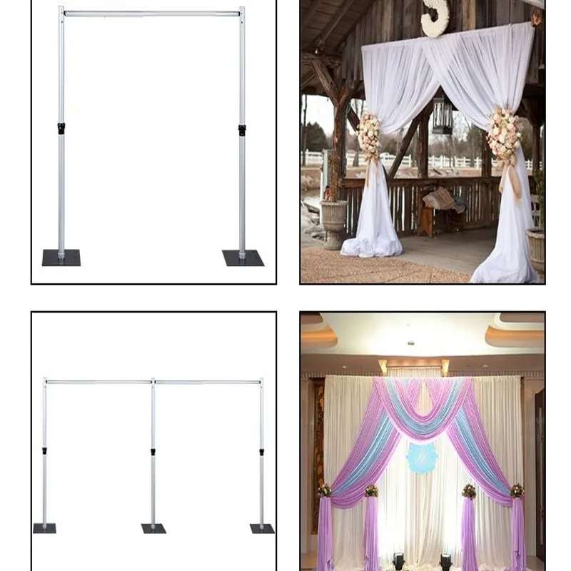 Adjustable Double Crossbar Wedding arch Aluminum Flower shelf decoration Props DIY Background shelf party baptism decoration