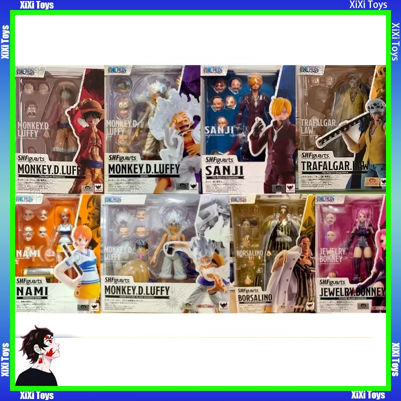 Spot Genuine Shf Bandai One Piece Luffy Zoro Sanji Yamato Law Kidd Kaido Nami Sabo One Piece Movable Figures Collectible Toys