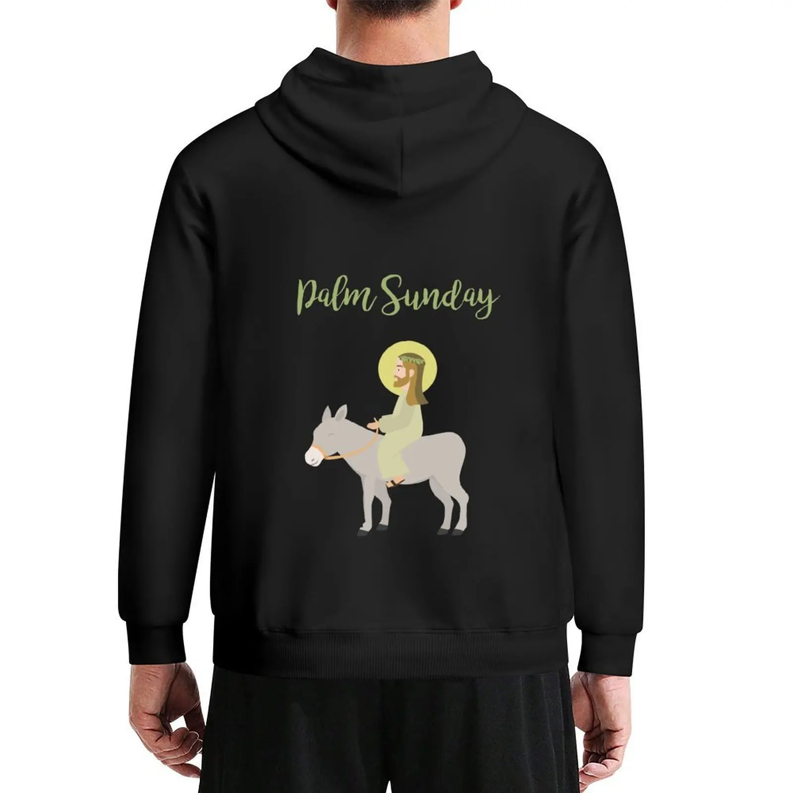 

Jesus Riding Donkey Palm Sunday Hoodie anime clothing clothes for men men's sweat-shirt set male clothes hoodie men
