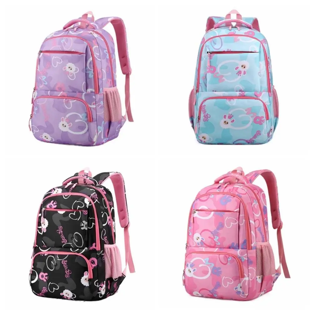 Mochila de alta calidad con dibujos animados para estudiantes, cómoda mochila universitaria, almohadilla trasera transpirable, bolsas escolares de nailon para niñas