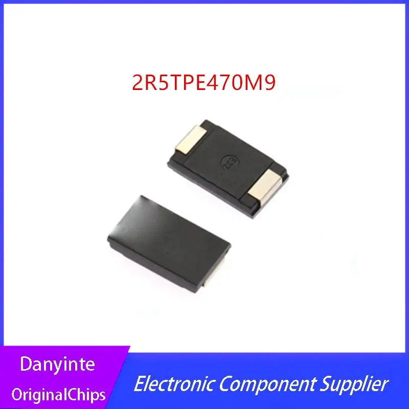 

New Original 100PCS 2R5TPE470M9 470UF 2.5V 6.3V 470 SMD Tantalum Capacitors Polymer Type D ultra-thin 7343 D7343