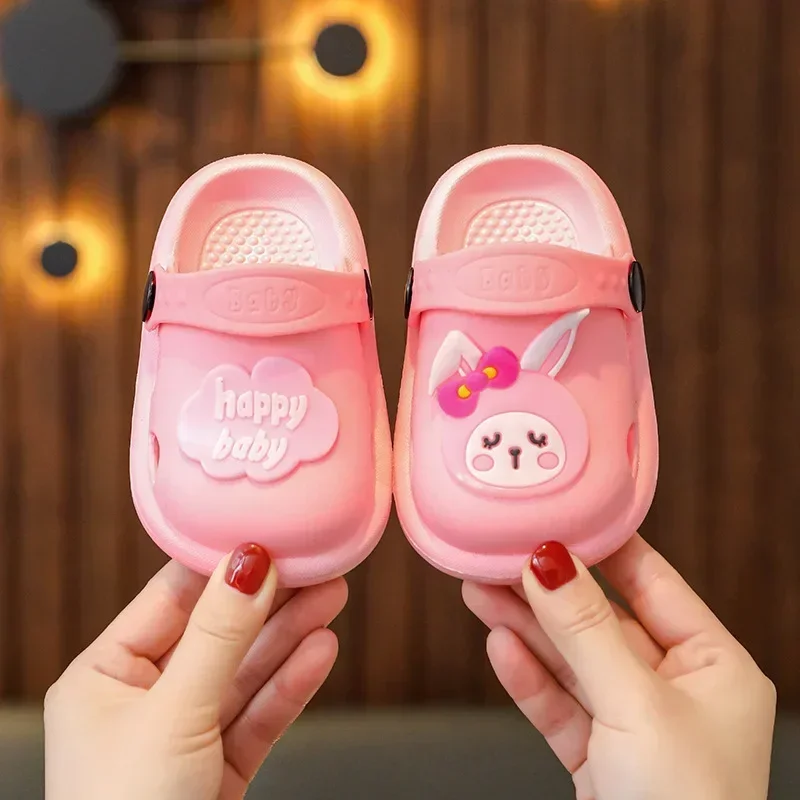 New Baby Slippers Cute Cartoon Girl Baby Shoes Boys\' Soft Sole Non Slip Home Bathroom Cool Slippers Children\'s Slippers Summer