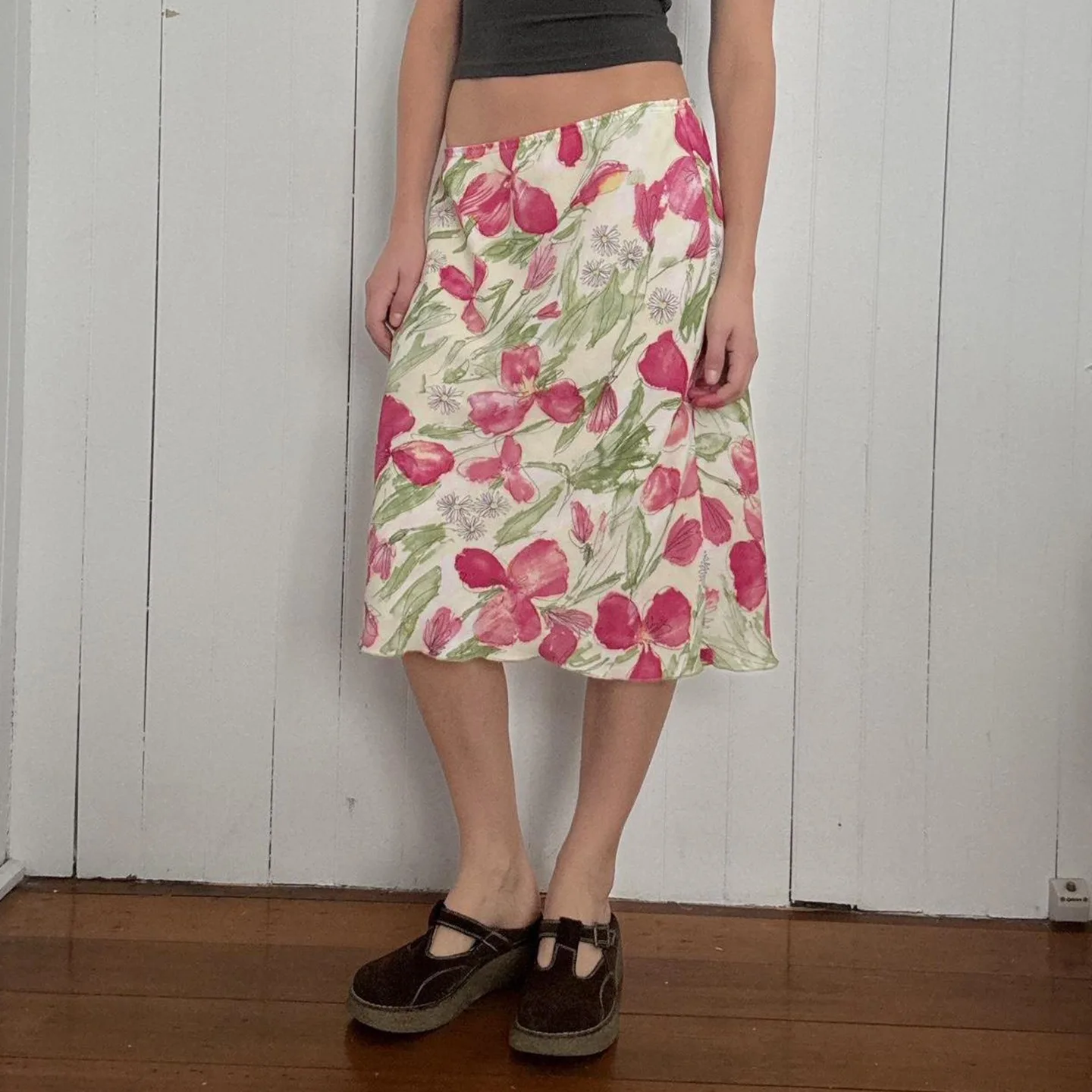 2026 Summer Vacation Style Floral Print Skirt Gentle Wind Temperament Elegant Low Waist A-shaped Skirt Short Skirt Women