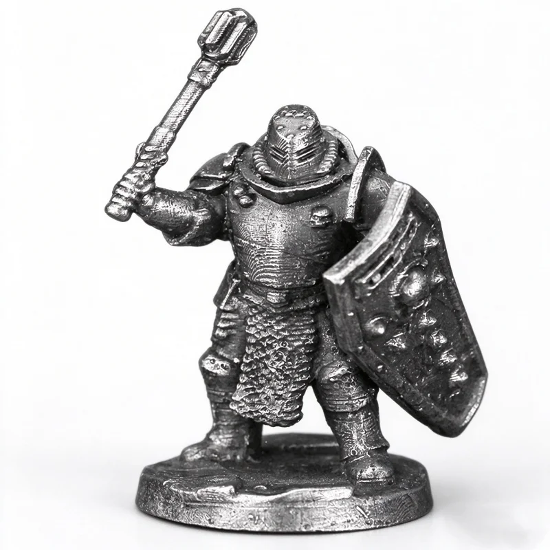 White Copper German Legion Warrior Miniature Figurine, Metal Wargame Soldier Model, DIY Tabletop Game Statue Home Desktop Decor