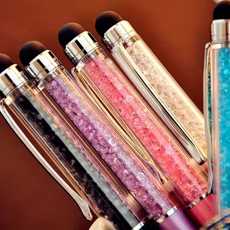 1Pcs Custom Crystal Ballpoint Pen, Diamond Metal Frosted Retractable Ballpoint Pen, Inspirational Ballpoint Pen, Writing Pen with Engraved Inspirational Quotes, Suitable for Business, Home, School
