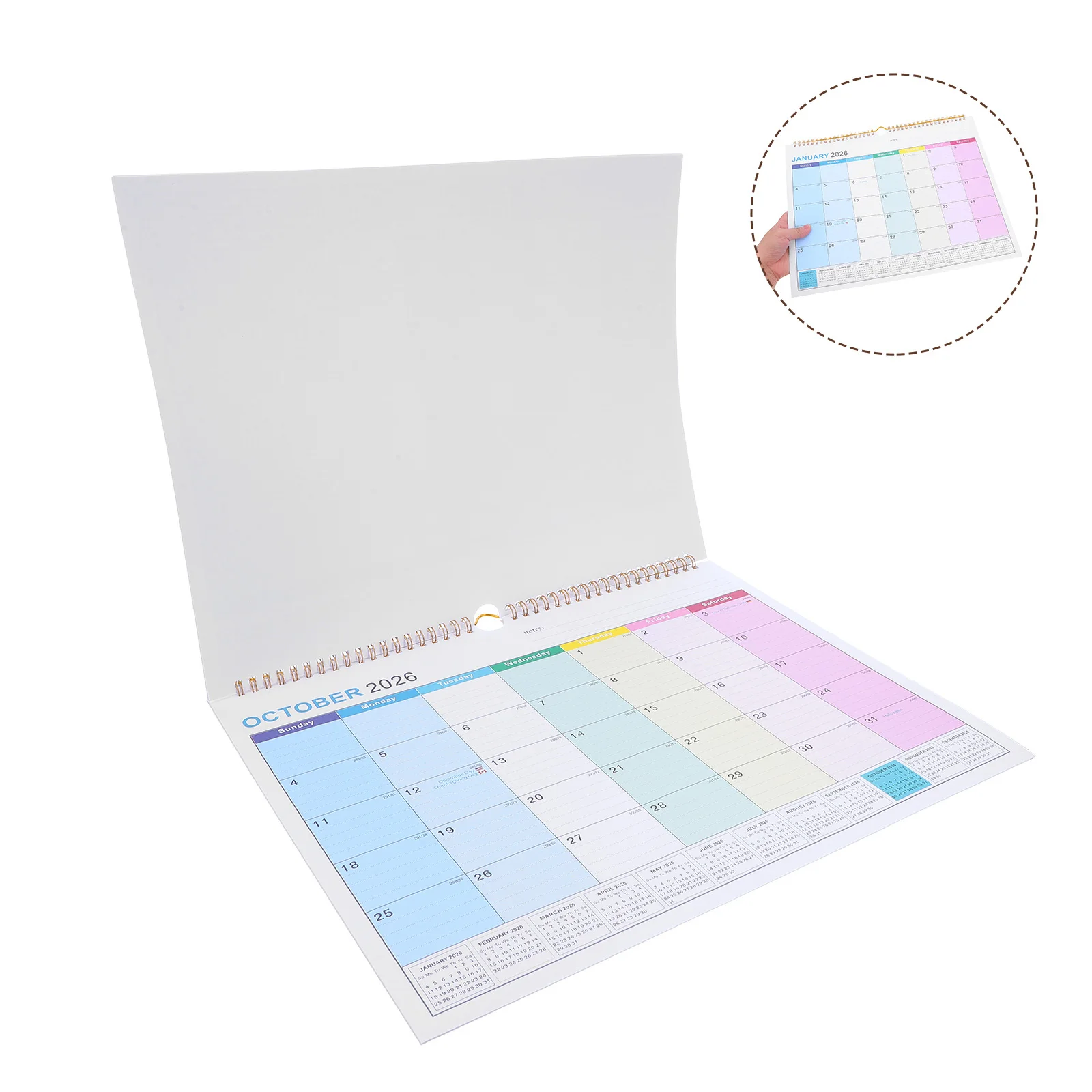 

Elegant European Style Wall Calendar Jan 2026 to June 2027 18 Month Planner for Home Office Daily Schedule Wall Hanging Calendar