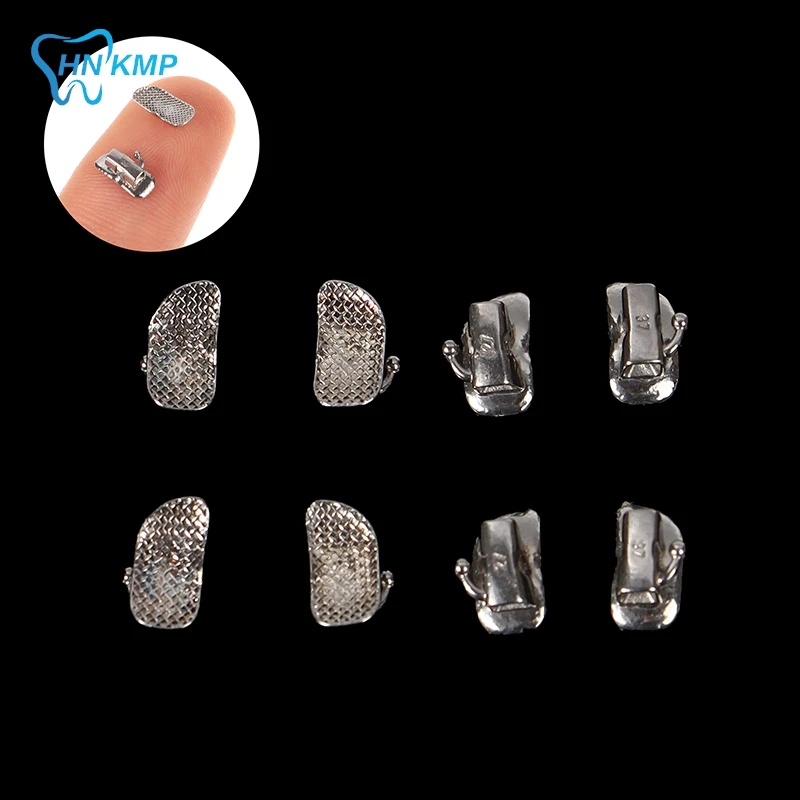 4Pcs/Set Orthodontics Dental 1st 2nd Molar Bondable Buccal Tubes Non-Convertible Mesh Base Single Tube Roth MBT 0.022