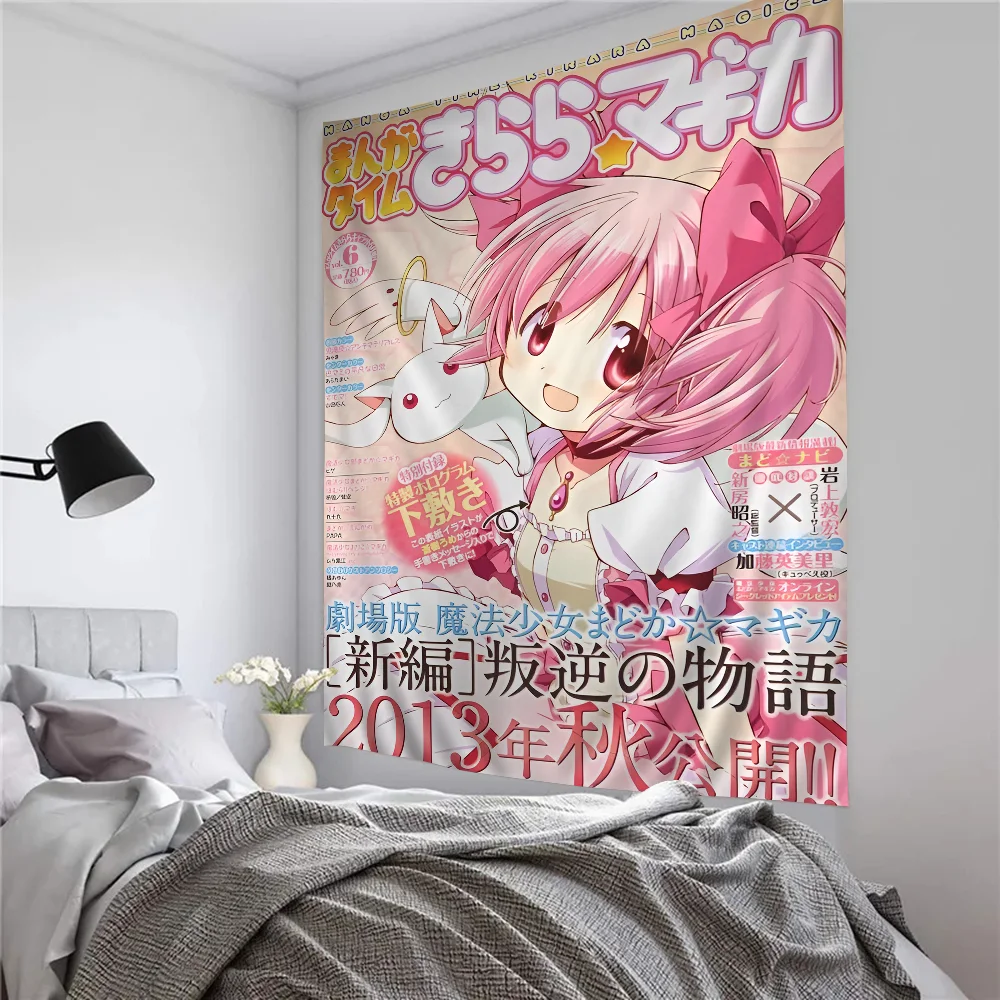 Puella Magi Madoka Magica Hanging Bohemian Tapestry Hanging Tarot Hippie Wall Rugs Dorm Japanese Tapestry