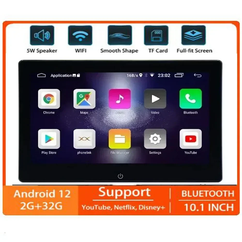 شاشة مسند الرأس IPS Android 12 شاشة تعمل باللمس للكمبيوتر اللوحي لمشغل المقعد الخلفي للسيارة وموسيقى الفيديو وبلوتوث AirPlay HDMI