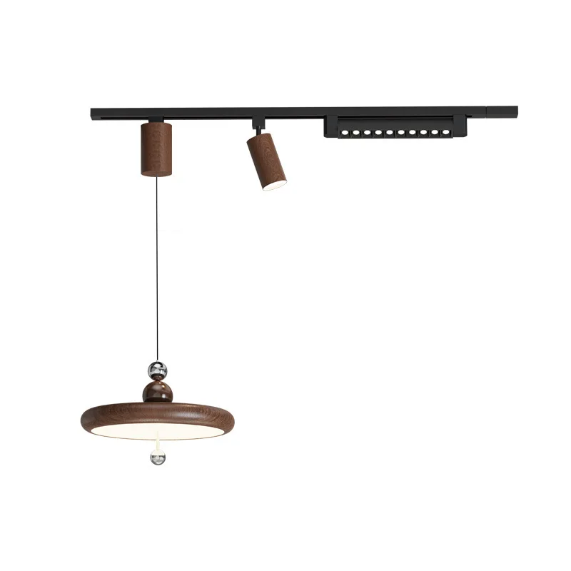 The vintage-style restaurant chandelier is movable and exposed to the surface