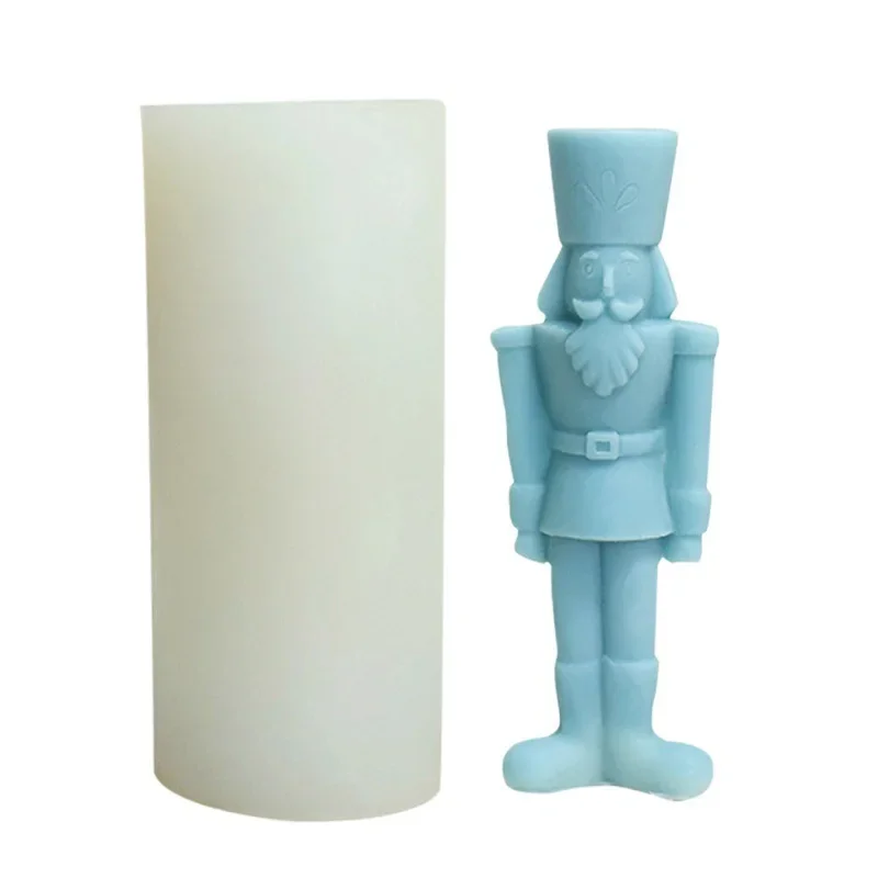 3D Nutcracker Silicone Candle Mold Christmas Decor Silicone Mold DIY Dinner Soy Wax Silicone Mould Christmas Scented Ornaments