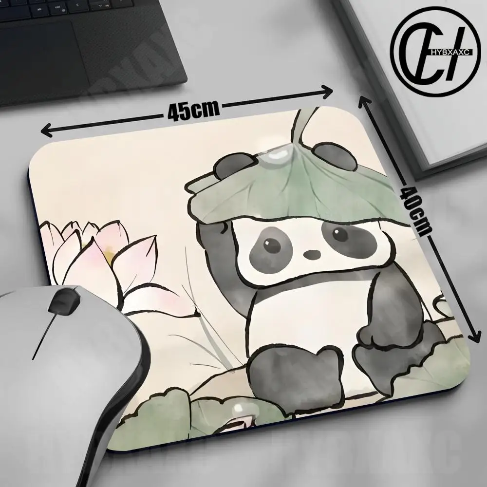 Cute Panda Design Mouse Pad Straw Hat Panda Themed Mouse Pad 45x40cm Cartoon Mouse Pad Kawaii Panda Office Desk Panda Mouse Pad
