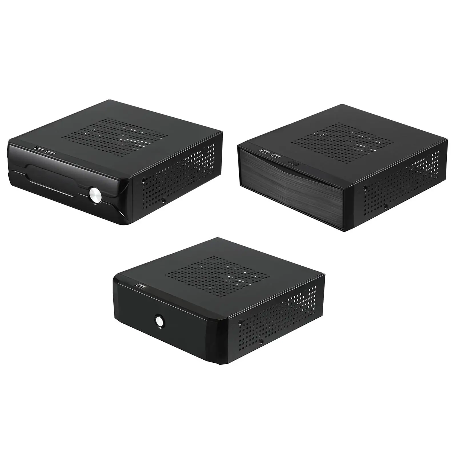 Computer Case Horizontal Host Chassis Metal Gaming Power Supply 2.0 USB Compact