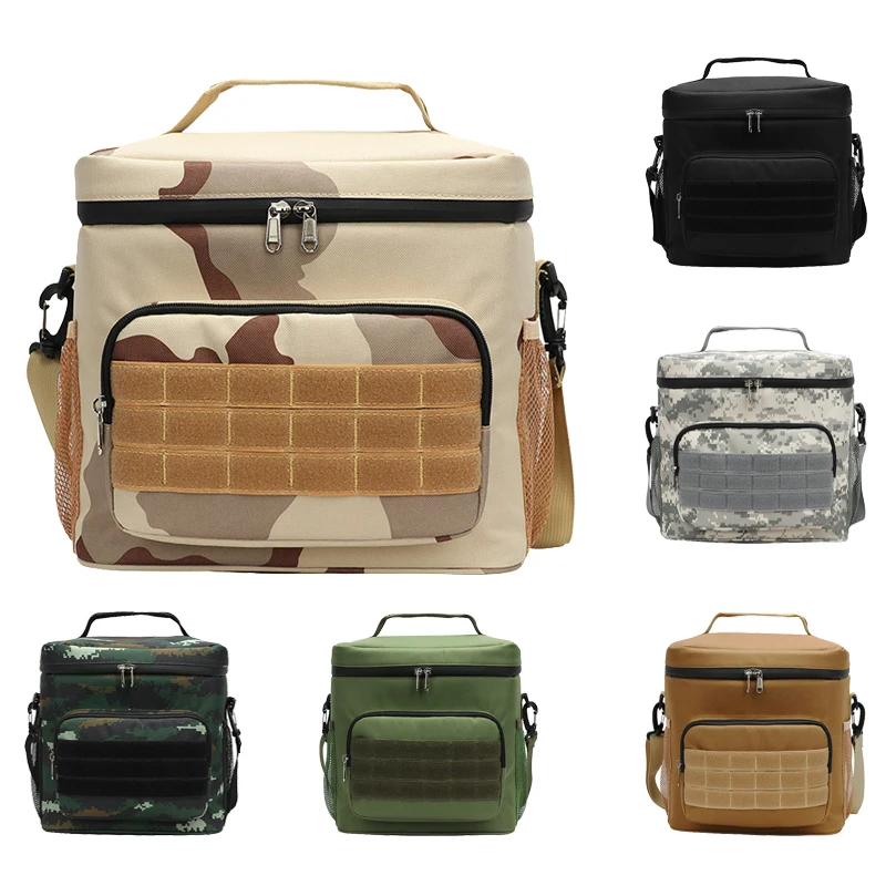 Tactical Lunch Bag for Men Work Leak Proof Insulated Durable Beach Thermal Cooler Handbag Camping Picnic Square Bags Portable