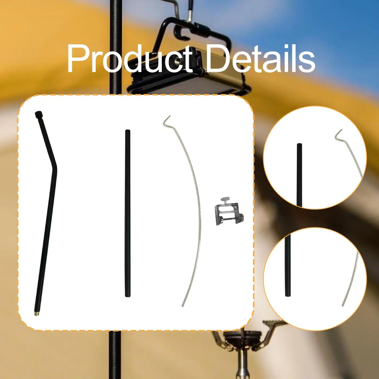 Outdoor Lamp Stand Solar Light Hook Stand Lightweight Aluminum Alloy Folding Lantern Pole for Camping Hiking Backyard