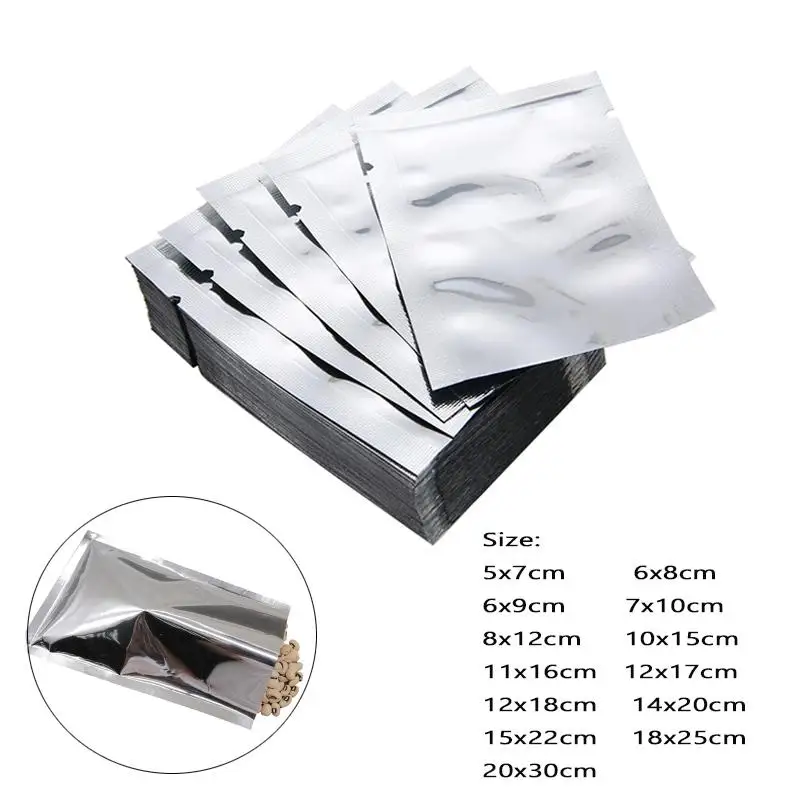 5-50 sztuk srebrny uszczelniacz próżniowy folia aluminiowa torby Mylar woreczki do przechowywania strona główna narzędzia kuchenne do wygodnych nakrętek żywności