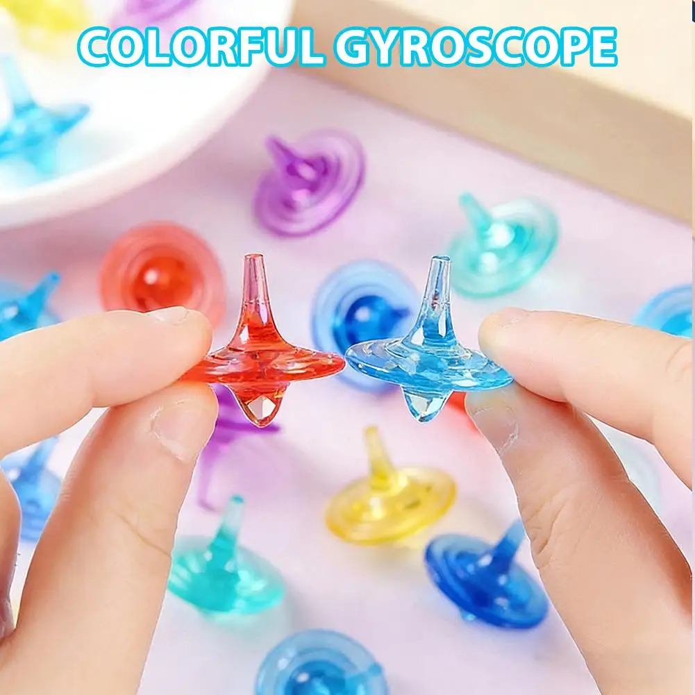 

1/4/6Pcs Mini Colorful Acrylic Gyro Interactive Handmade Rotating Gyroscope Educational Montessori Spinning Top Kindergarten