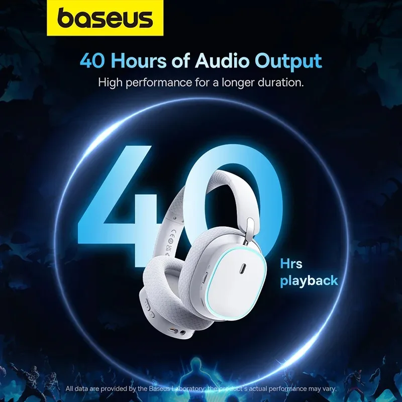 Baseus AeQur GH02 Headphones Bluetooth 5.3 Earphones 3-Mode Connection 2.4G/Wireless/Cable Earbuds Detachable Mic Headset Gamer