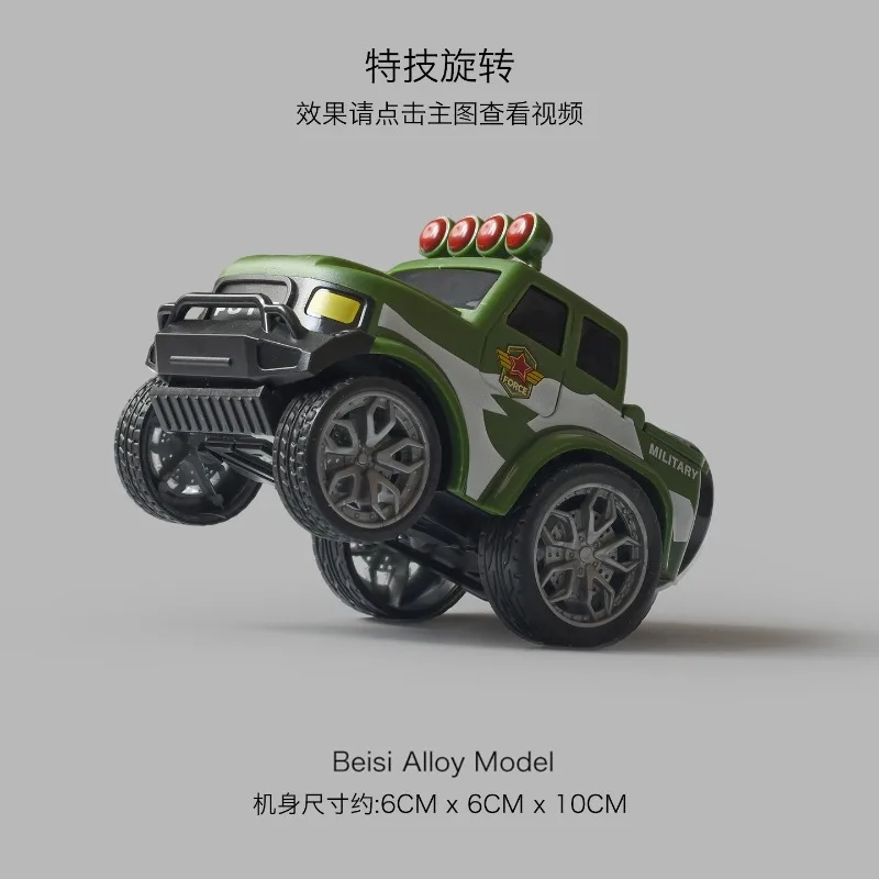 stunt rotating off road vehicle toy friction powered monster truck 360 spin practical gift for hobby collection playtime fun - view 5