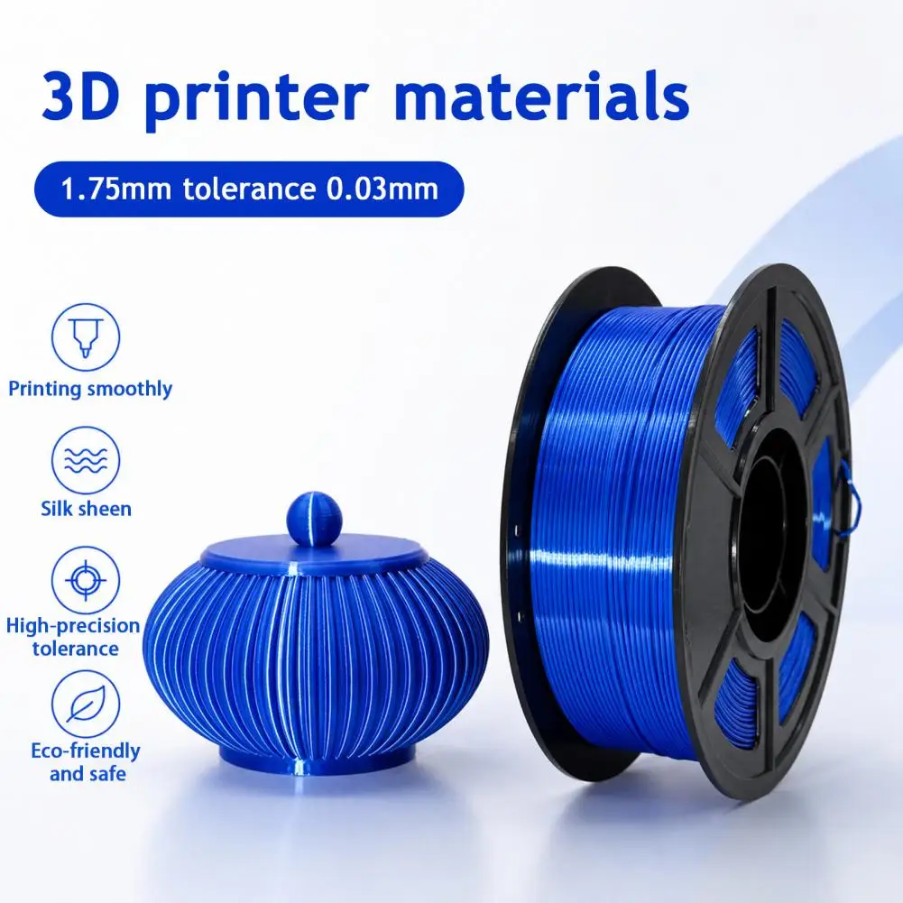3d Printer Filament 3d Printing Silk Pla Filament 1.75mm High Precision Shiny Filament Low Warpage Material for Fdm Printers