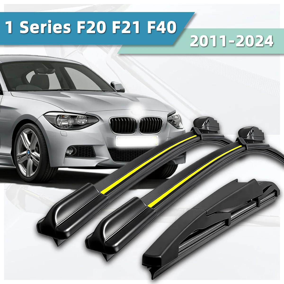 

3PCS Car Wiper Blade Suitable For BMW 1 Series F20 F21 F40 2011-2024 Natural Rubber Strip Silent Front And Rear Wiper Blades