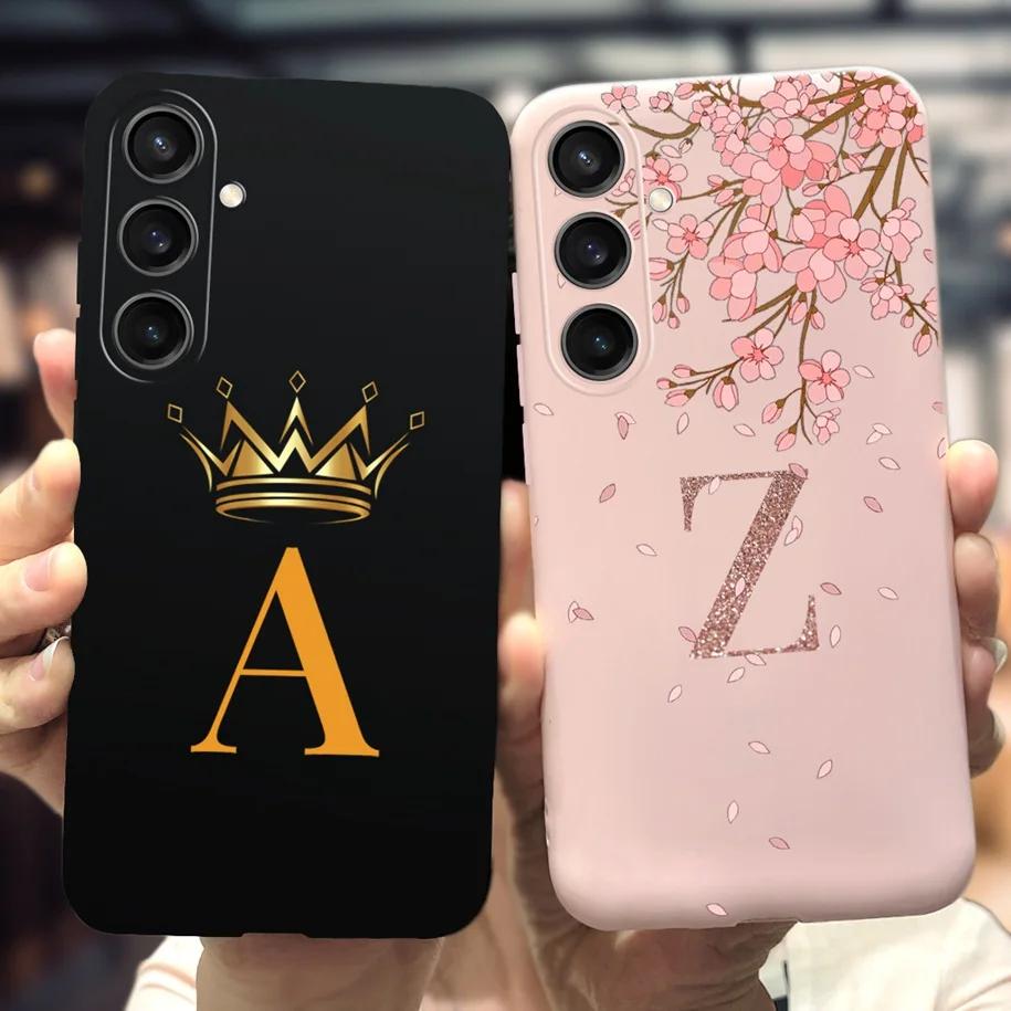 For Samsung Galaxy S23 5G Case SM-S911B Cute A Z Letters Couple Phone Cover For Samsung S23 FE SM-S711B Fundas S 23 S23FE Bumper
