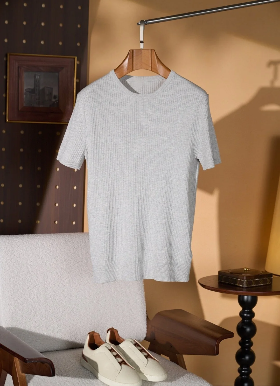 

Мужская футболка в итальянском стиле, приталенная, с круглым вырезом, из трикотажного льна и хлопка, с коротким рукавом, летняя новинка, повседневный деловой топ