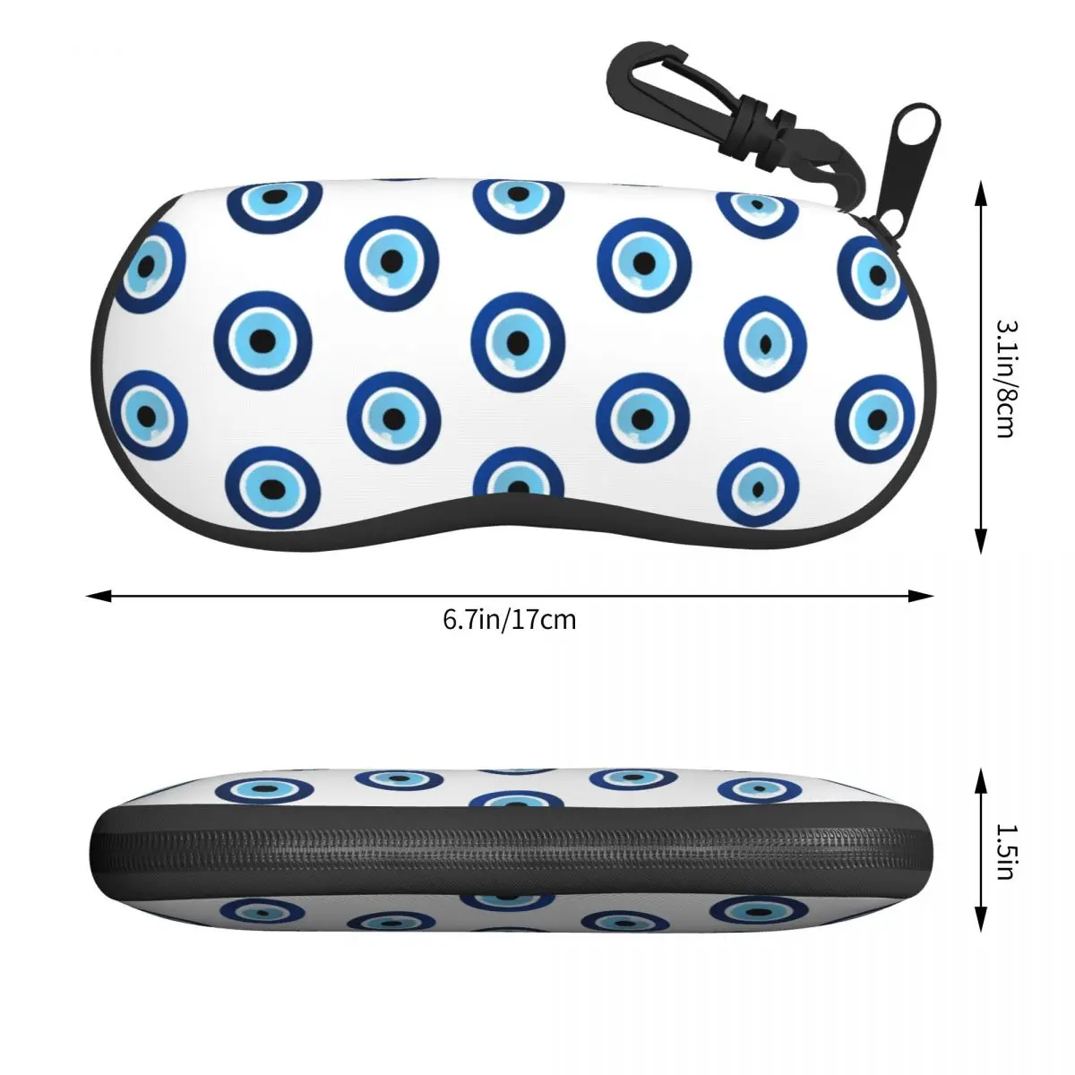 Custom Greek Evil Eye Hamsa Glasses Case Stylish Nazar Amulet Boho Charm Shell Eyeglasses Case Sunglasses Box