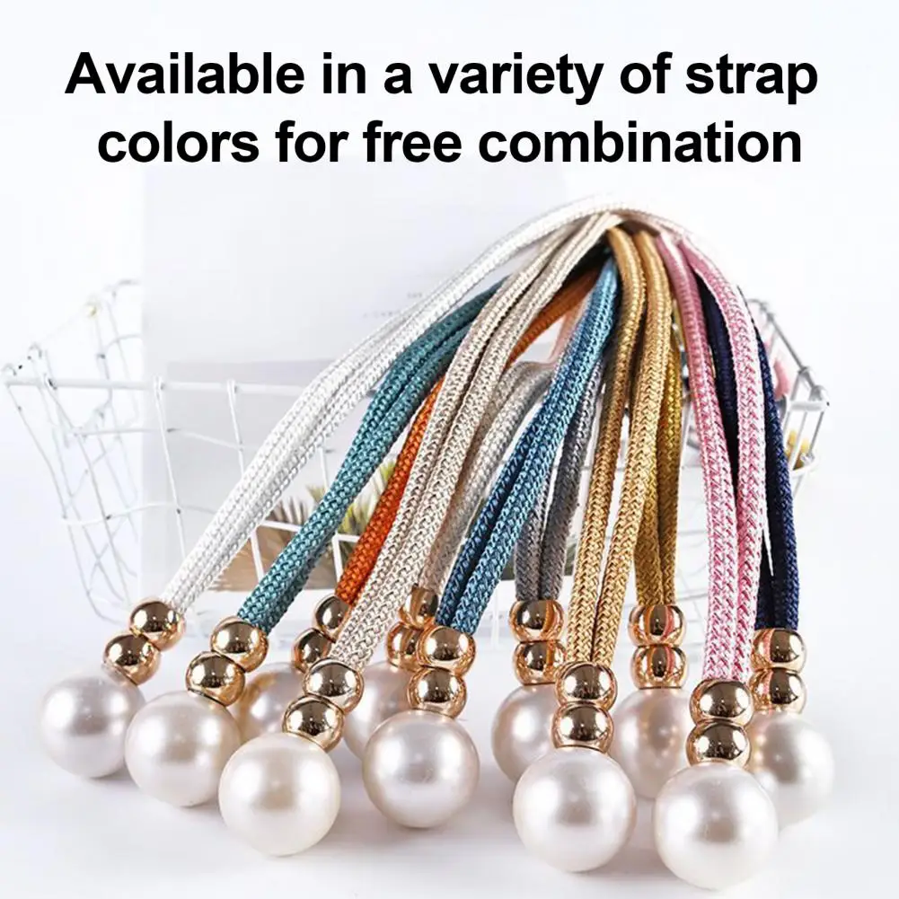 Elegant Curtain Holders Durable No-drill Curtain Tiebacks Adjustable Pull-out Buckle Holdbacks Pearl Decor Window for Room