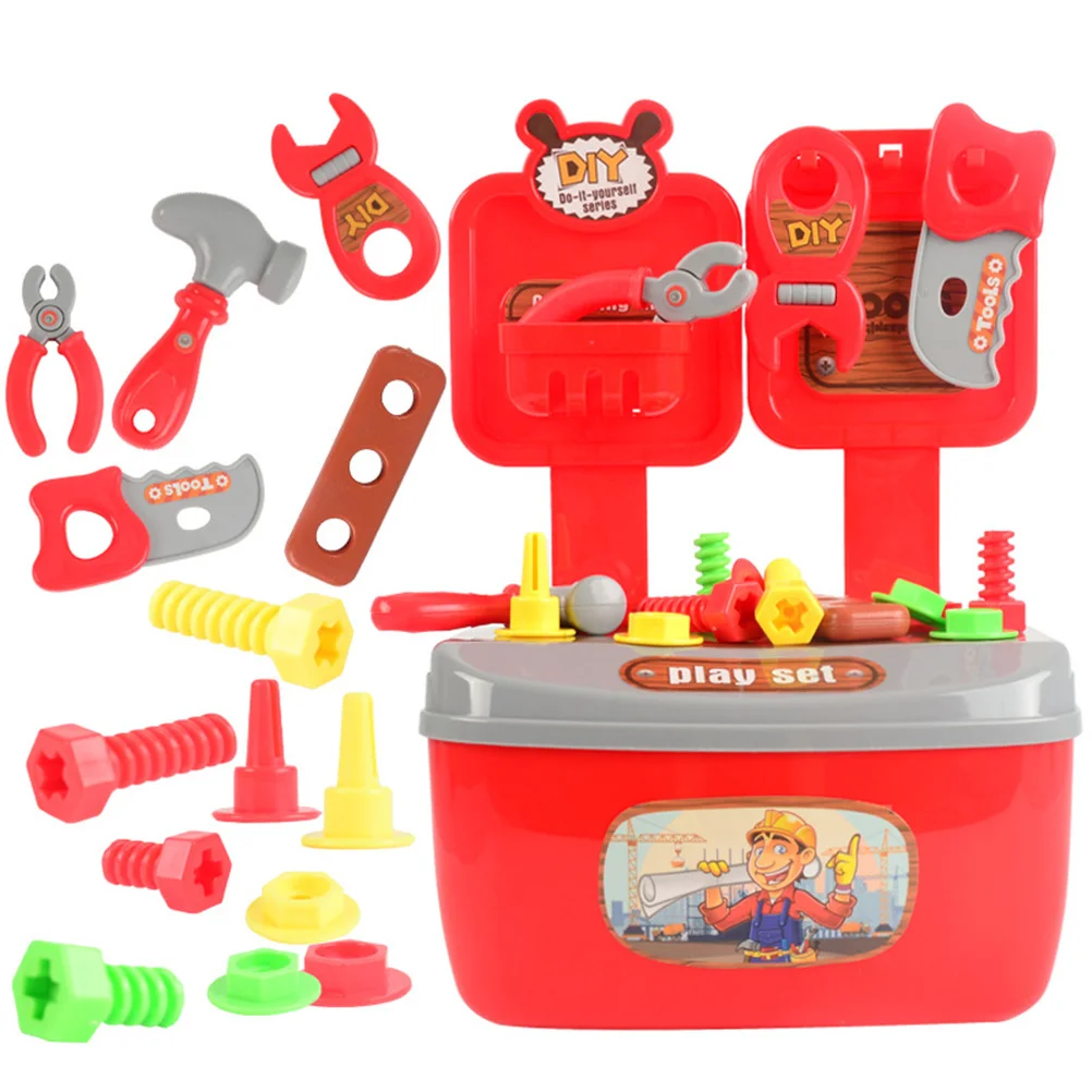 22 stücke kinder Spielen Haus Toolbox Spielzeug Tragbare Toolbox Set Pretend Spielen Reparatur Tools Kit Demontage Reparatur und Wartung Zu