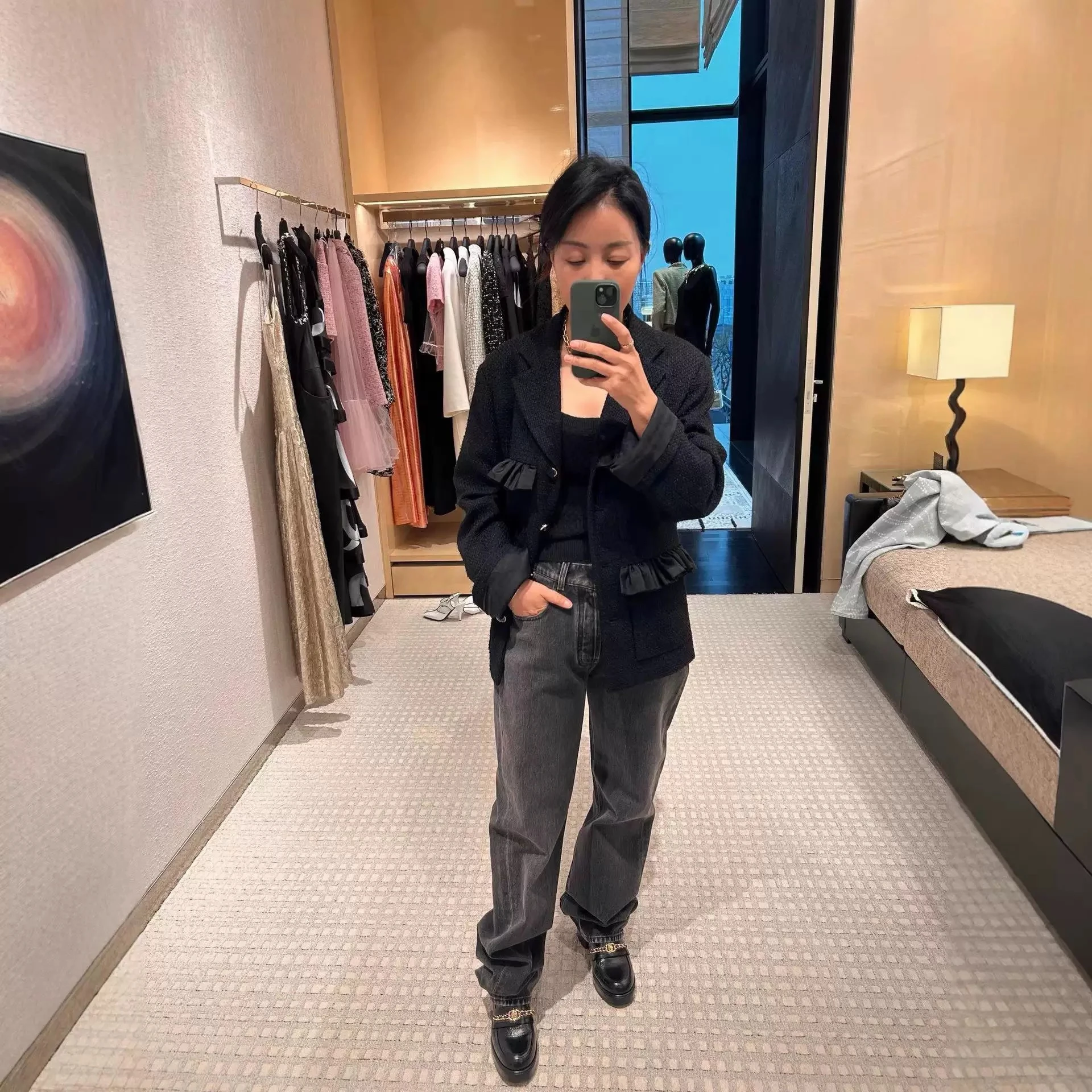 

Slim Fit Tweed Suit Jacket with Pocket Elegant Outerwear for Women Casual Spring Season Fashion Trend from Dongda Gate