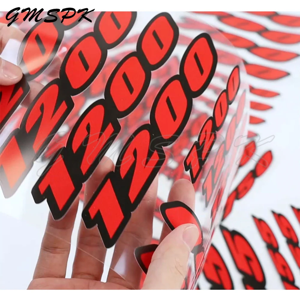 يصلح ل R1200GS R1200RT دوكاتي الوحش سوزوكي GSF بانديت كاواساكي هوندا عدد 1200 هدية الخلفية القلنسوة الشارات خزان ملصقات جانبية