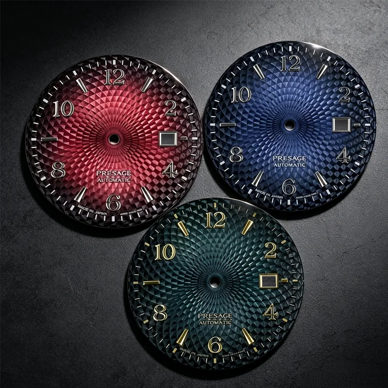 NH35 Dial, 35mm Fish Scale Texture S Dial, No Lume, Suitable for Seiko Watch Modification Parts