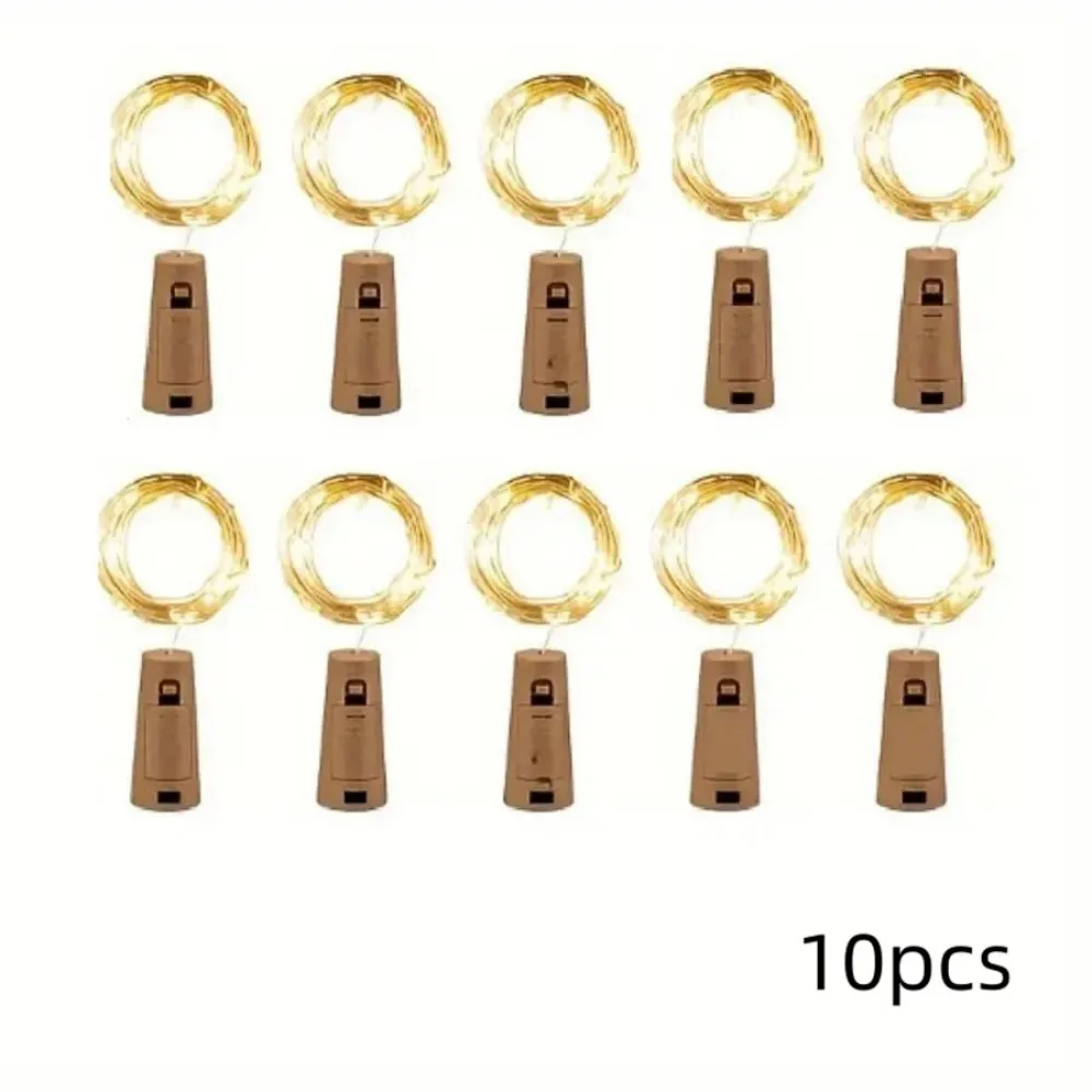 

2 шт./5 шт./10 шт. 2M20LED лампа-пробка для винных бутылок теплого белого цвета, подходит для вечеринок, свадеб, дома, спальни, интерьера, украшения для вечеринок.