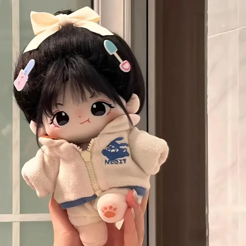 20cm Plush Human Doll Figure Baby Doll Cute Face Kawaii Nude Cotton Body Dolls Stuffed Plushies Toys Gift No Attribute