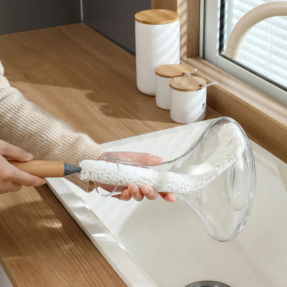 

3Pcs Universal Cleaning Brush Set for Glassware Bottles Cups Wine Decanter Goblet Jar Coffee Maker Supple Handle Household