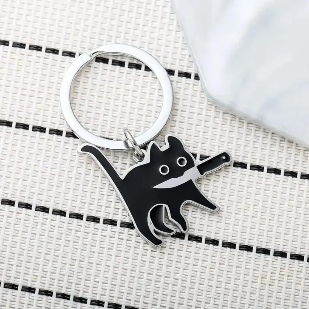

Creative Alloy Black Kitten Key Chains Pendant Cartoon Cat Keychain Black Cute Cat Car Keyring Bag Pendant