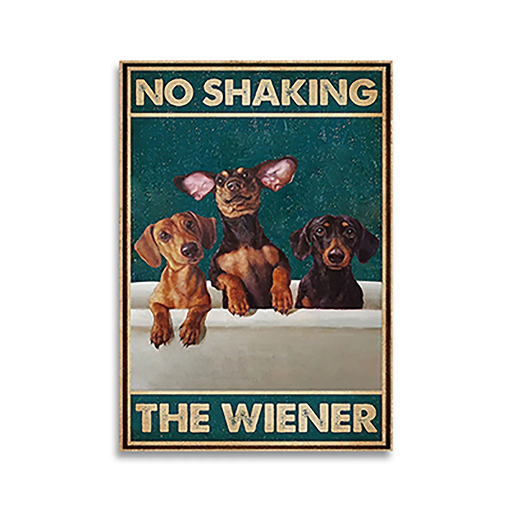 

No Shaking The Wiener Vintage Poster, Dachshund Co. Bath Soap, Funny Vintage Bathroom Sign Decor, Nice Arse Poster,