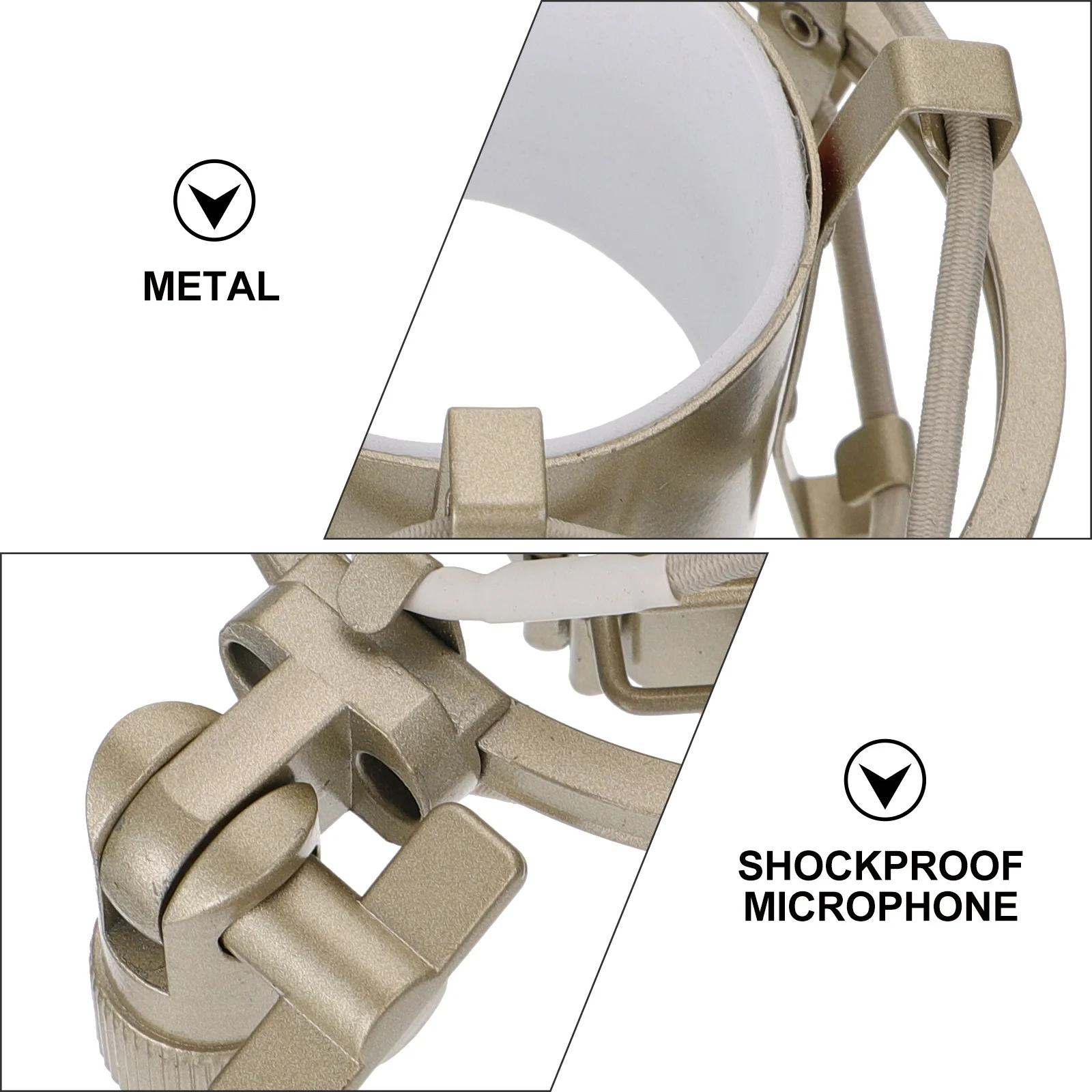 

Microphone Anti-Vibration Suspension Holder Metal Texture Durable Fix Mic Prevent Fall Clear Sound Broadcasting Video Studio Ktv