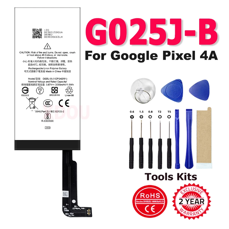 Replacement Battery For Google Pixel 4A G025J-B Battery 3080mAh