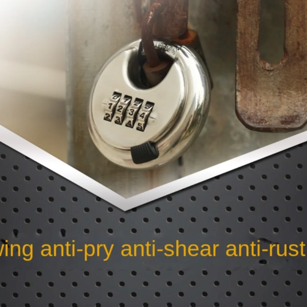 Anti Pressure Stainless Steel Round Cake Lock Safety Metal Combination Lock Heavy Duty Combination Discus Padlock Outdoor