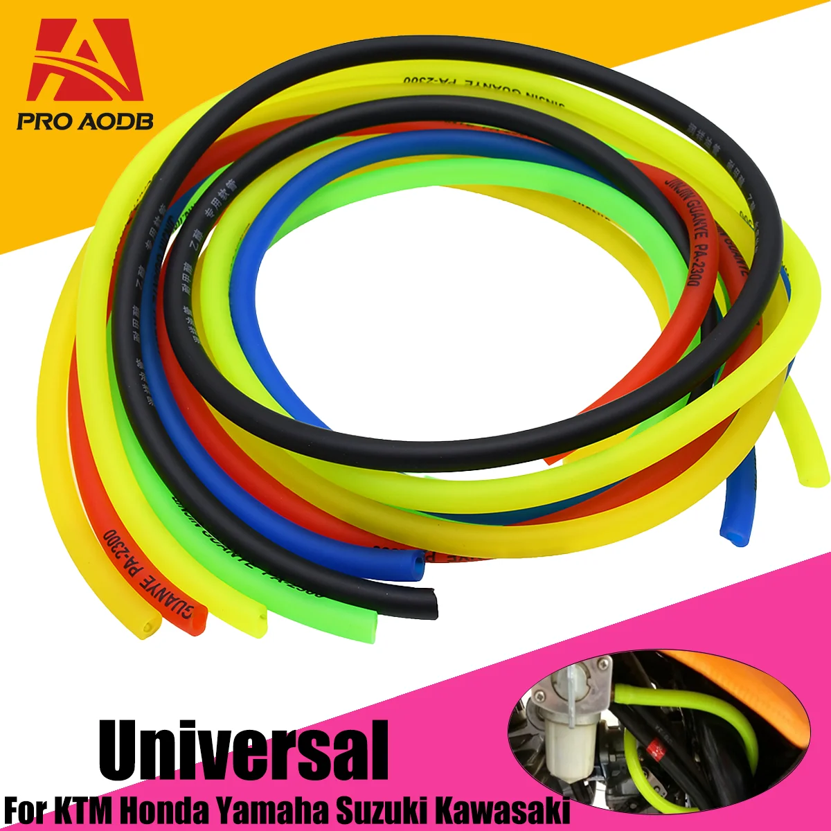 5M Universal Motorcycle Hose Petrol Fuel Line Hose Gas Oil Pipe Tube For Mini Moto Dirt Bike ATV Quad Minimotor Scooter