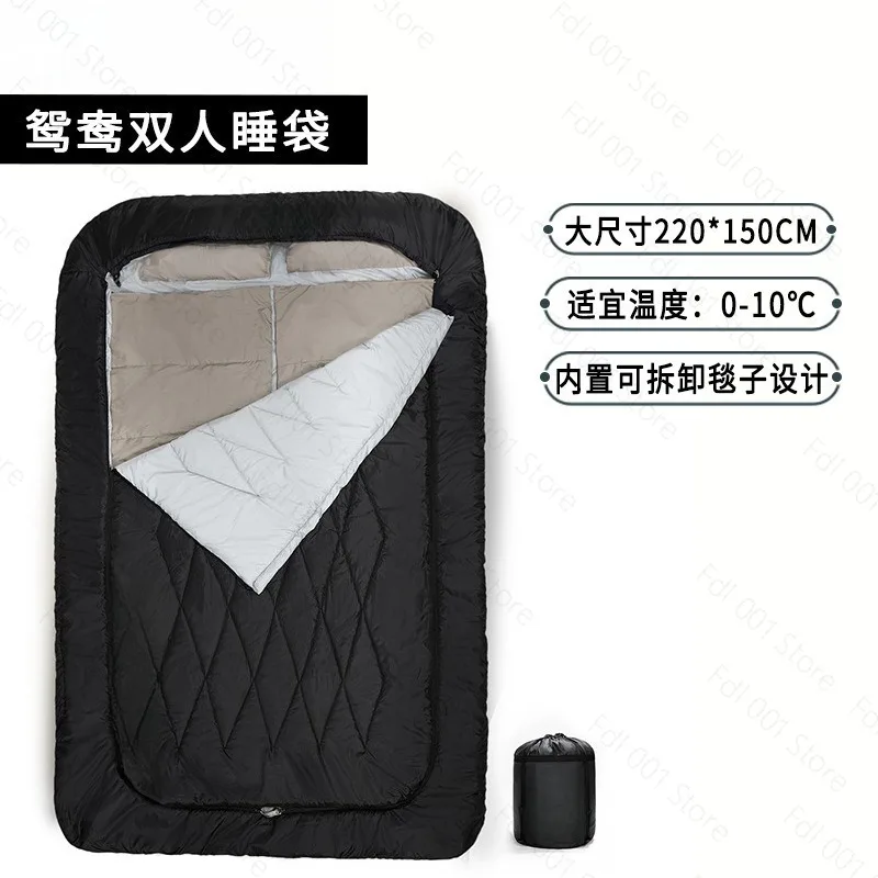 Thickened Envelope Sleeping Bag Double for Camping Spring Fall Warm